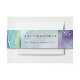 Bandeau De Faire-part Northern Lights Night Sky Romantic Landscape
