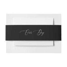 Bandeau De Faire-part Notre jour Mariage noir et blanc