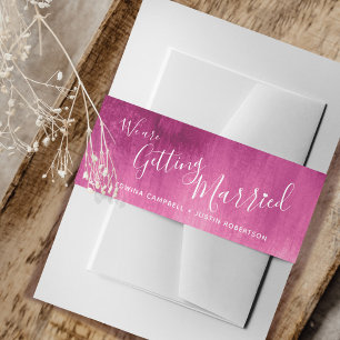 Bandeau De Faire-part Nous nous marions mariage d'art abstrait rose