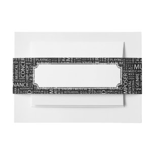 Bandeau De Faire-part Nuage de mot de motif de MUSIQUE