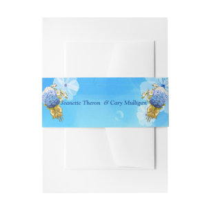 Bandeau De Faire-part Nuances d'aquarelle bleue Hydrangeas
