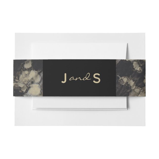Bandeau De Faire-part Nuances mariages d'or noir (Devant Example)