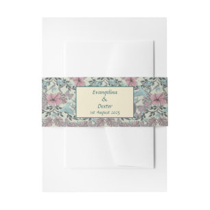 Bandeau De Faire-part Oiseau de mer et Hibiscus - bande verticale du ven