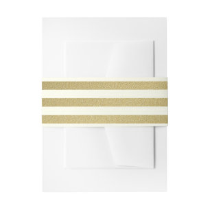 Bandeau De Faire-part Or et rayure audacieuse ene ivoire