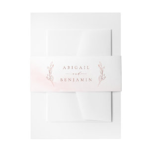 Bandeau De Faire-part or rose Simple élégance botanique mariage de couro