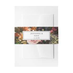 Bandeau De Faire-part Or rustique, violet et rose pâle Floral 2 v2 Brown