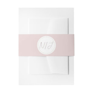 Bandeau De Faire-part Oyster rose & or moderne minimaliste Mariage
