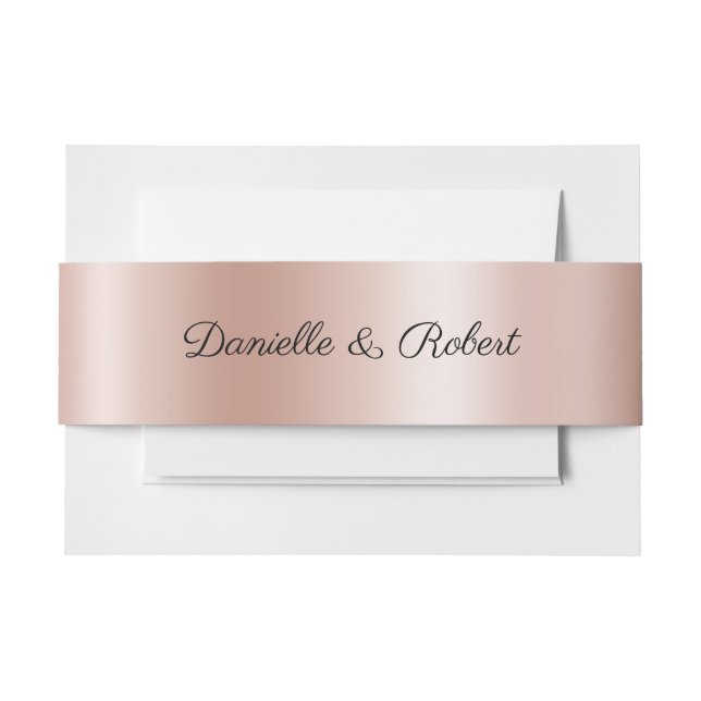 Bandeau De Faire-part Pale Rose Or Gradient Phuile Moderne Curseur (Devant Example)