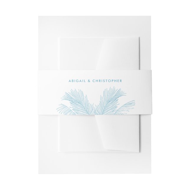 Bandeau De Faire-part Palm Turquoise Feuilles Tropical Beach Wedding (Devant example)
