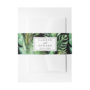 Bandeau De Faire-part Palme tropicale sauvage   Black Invitation Belly B