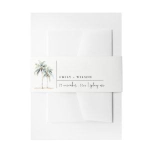 Bandeau De Faire-part Palmiers minimaux Aquarelle Mariage tropical