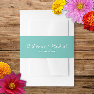 Bandeau De Faire-part Papel Picado Aqua   Invitation Belly Band