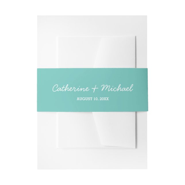 Bandeau De Faire-part Papel Picado Aqua | Invitation Belly Band (Devant example)