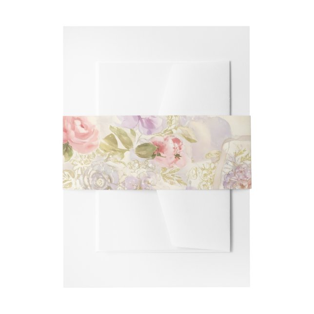 Bandeau De Faire-part Papier d'emballage floral à l'aquarelle romantique (Devant example)