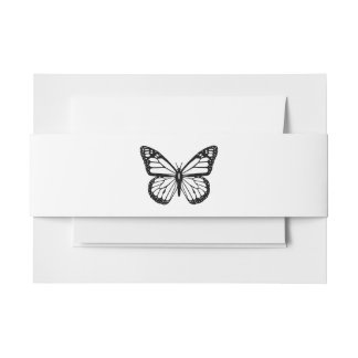 Bandeau De Faire-part Papillon Noir et Blanc