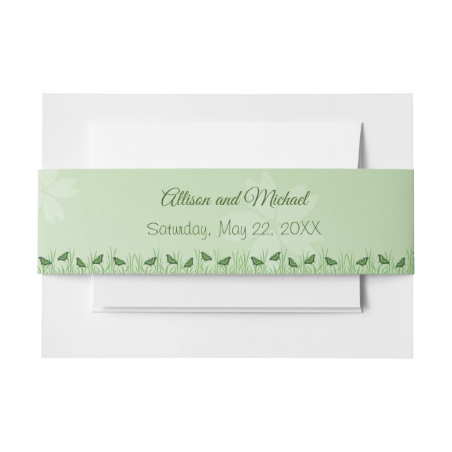 Bandeau De Faire-part Papillon vert sur vert clair - mariage (Devant Example)