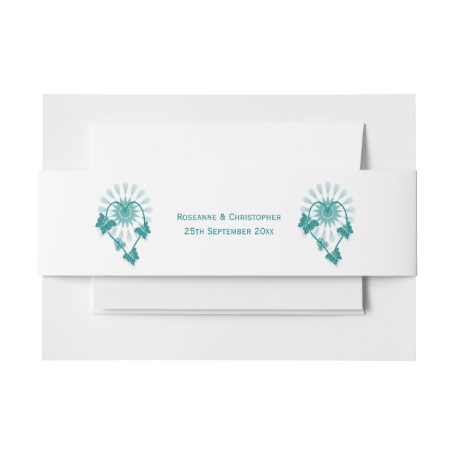 Bandeau De Faire-part Papillons Turquoises faire-part de mariage Belly B (Devant Example)