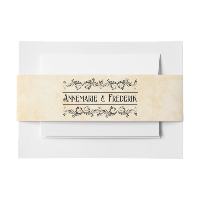 Bandeau De Faire-part Parchemin vintage Rustique (Devant Example)