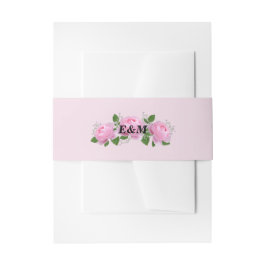Bandeau De Faire-part Parfum rose Roses Monogramme