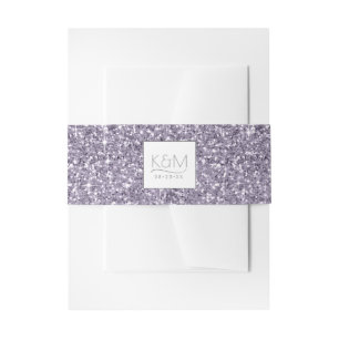 Bandeau De Faire-part Parties scintillant Abstraite Strata Mariage Lilac