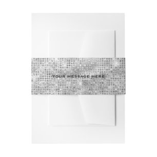 Bandeau De Faire-part Parties scintillant Argent Ajouter votre propre te