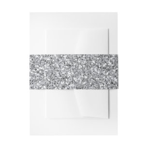 Bandeau De Faire-part Parties scintillant d'argent métallique