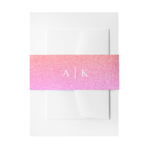 Bandeau De Faire-part parties scintillant de coucher de soleil rose, eff