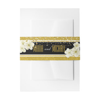 Bandeau De Faire-part Parties scintillant Fleurs Mariage Papeterie