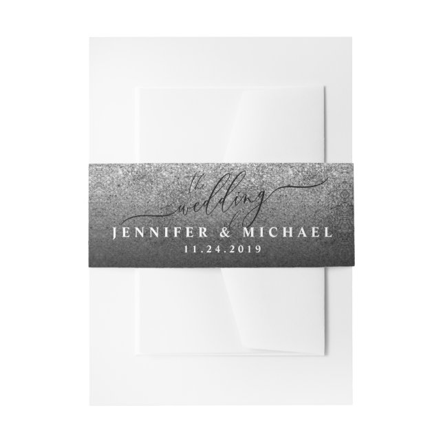 Bandeau De Faire-part Parties scintillant Minimale Nettoyer Simple Nom M (Devant example)