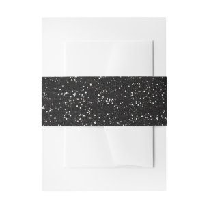 Bandeau De Faire-part Parties scintillantes noires et argentées