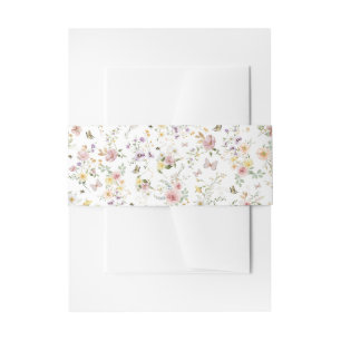 Bandeau De Faire-part Pastel Fleur sauvage Butterfly Garden Motif