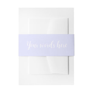 Bandeau De Faire-part Pastel Periwinkle Purple Invitation Belly Bandes