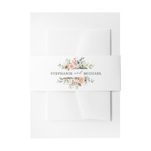 Bandeau De Faire-part Pastel Pink Blush Rose Floral Mariage botanique