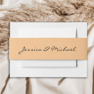 Bandeau De Faire-part Peach Colorated Modern Script Mariage Names