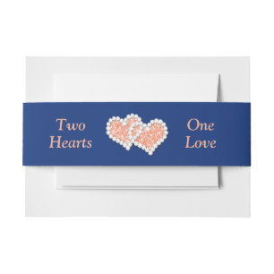 Bandeau De Faire-part Peach Hearts Faire-part de mariage Belly Band 2