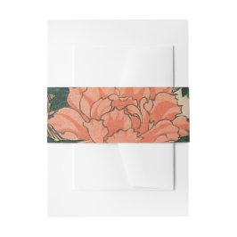 Bandeau De Faire-part Peacock et Peonies par Mariage Hiroshige