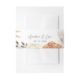 Bandeau De Faire-part Pêcher Floral Mariage Bande de ventre