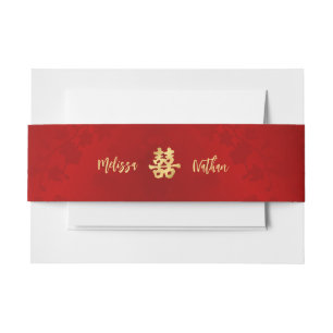 Bandeau De Faire-part Personnalisation du Mariage chinois rouge