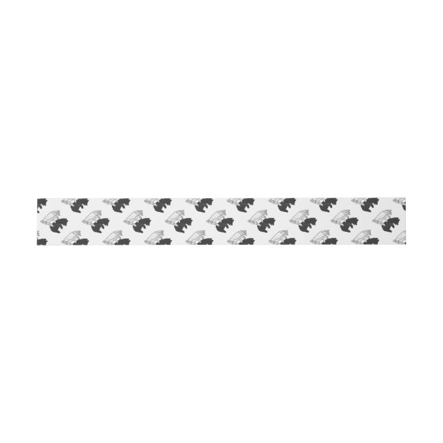 Bandeau De Faire-part Petit ours Ours Silhouette Main (Plat)