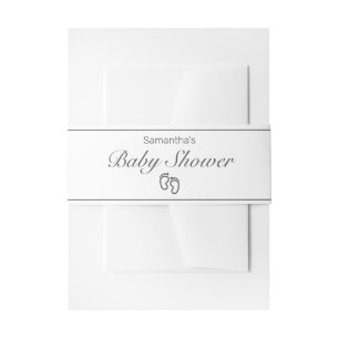 Bandeau De Faire-part Pieds Moderne minimaliste Baby shower noir blanc