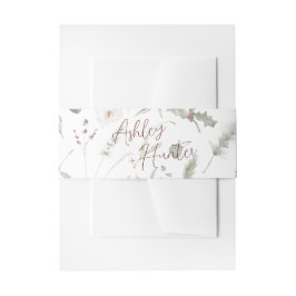 Bandeau De Faire-part Pin d'hiver rustique Motif main Lettré Mariage