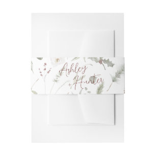 Bandeau De Faire-part Pin d'hiver rustique Motif main Lettré Mariage