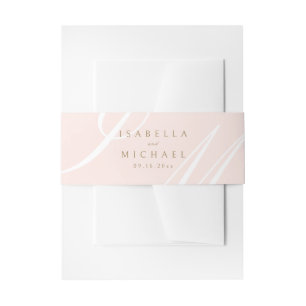 Bandeau De Faire-part Pink Classic Élégance Calligraphie Monogramme Mari