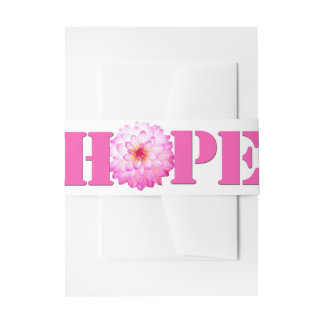 Bandeau De Faire-part Pink HOPE Dahlia Photo Invitation Belly Band