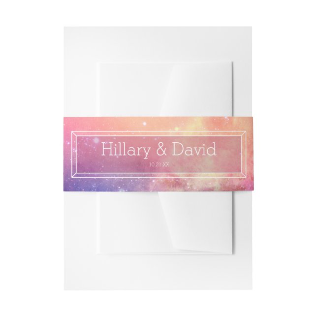 Bandeau De Faire-part Pink Nebula Faire-part de mariage Belly Band (Devant example)