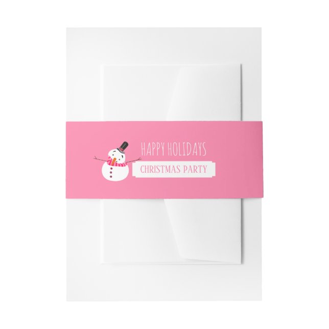 Bandeau De Faire-part Pink Snowman, fête de Noël (Devant example)