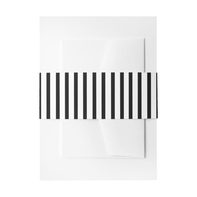 Bandeau De Faire-part Pinstripe mince noir et blanc (Devant example)