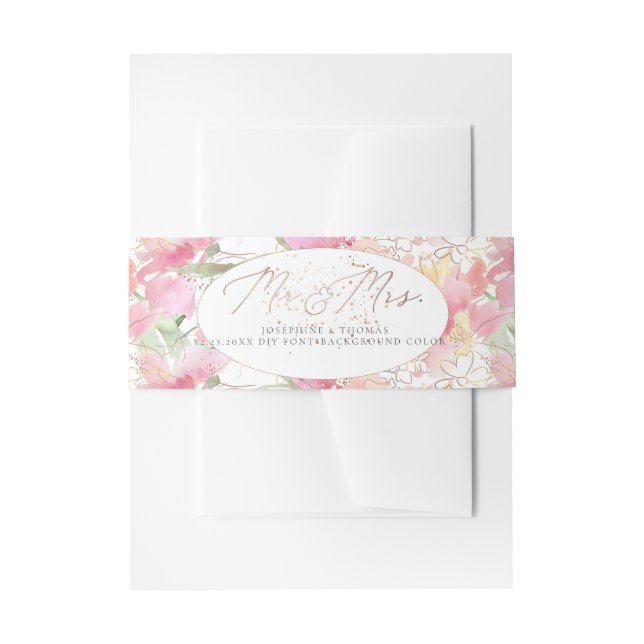 Bandeau De Faire-part PixDezines Aquarelle Blushing Romance Sweetpeas (Devant example)