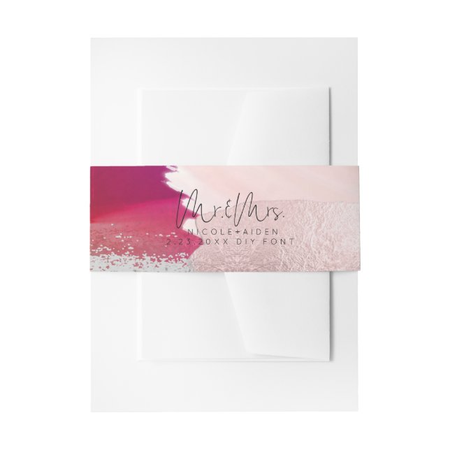 Bandeau De Faire-part PixDezines Aquarelle moderne Rouge Noir (Devant example)