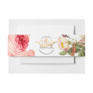 Bandeau De Faire-part PixDezines Rose Garden/Faux Gold Crown